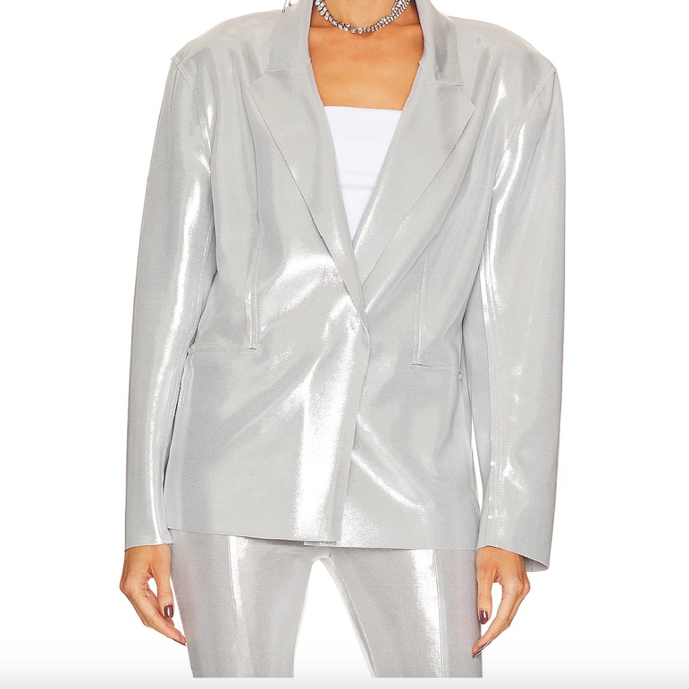 Norma Kamali Metallic Silver Blazer *NWT*